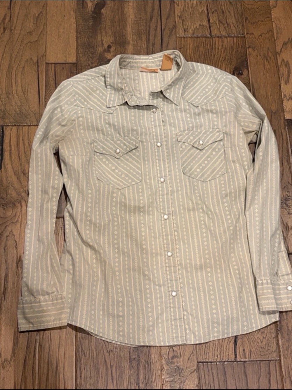Wrangler Sage Green Patterned Lightweight Western Shirt Jacket
